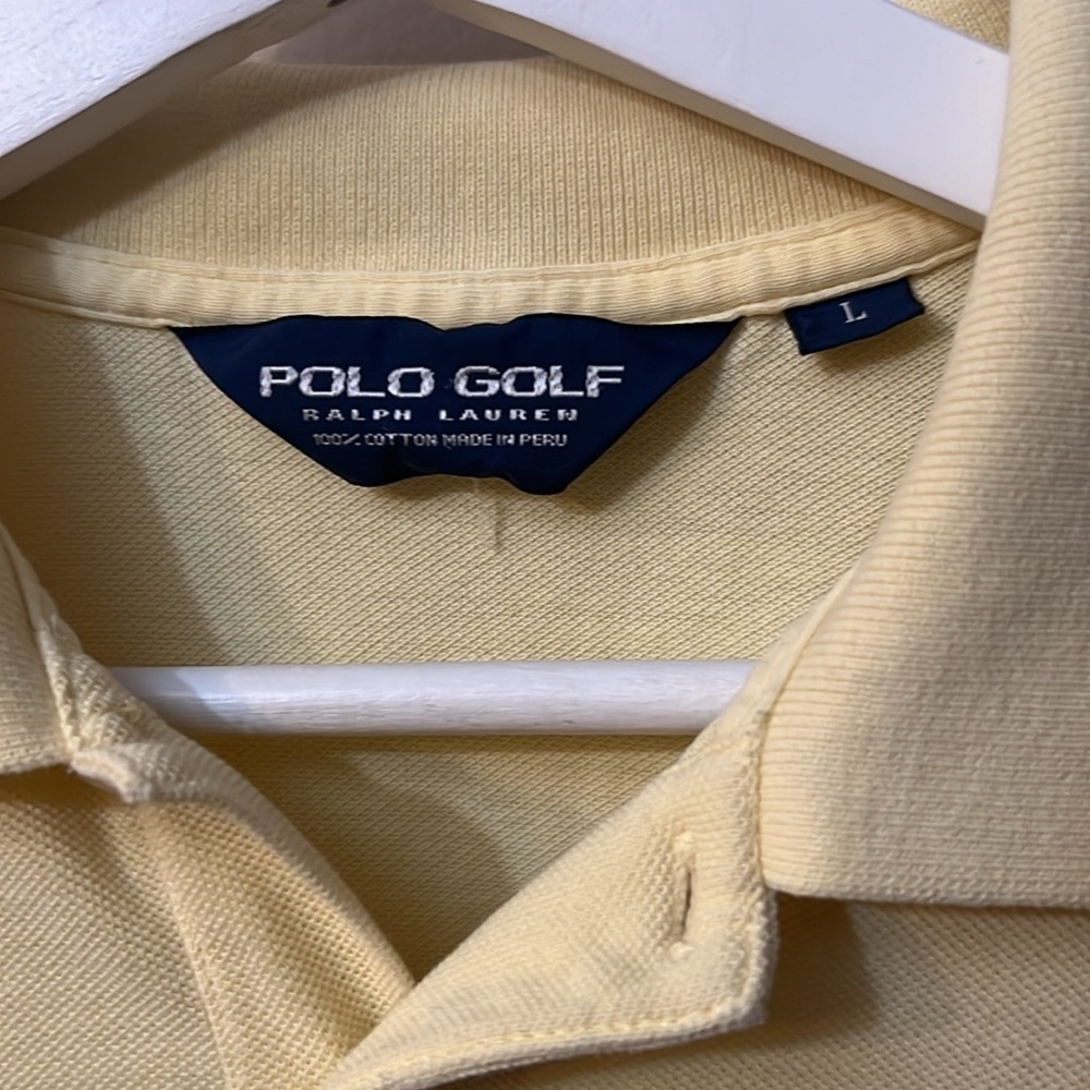 Ralph Lauren Polo Golf butter yellow T-shirt size L Made in Peru 100% cotton - Picture 4 of 4